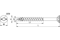 Vezelplaatvijs DNS PK TORX met verzonken kop 5 x 120