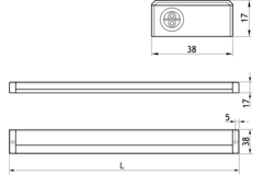 LD8010 à led opbouwprofiel 523mm 3000K 9,5W 230V