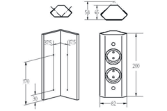Box multiprises 2p nl-d 200mm inox  