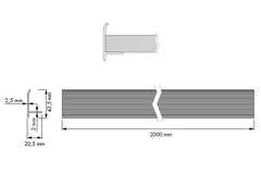 Stuctura profil range-chaussures 2000mm noir alu 