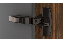 Sensys 110°-scharnier veerloos (Sensys 8675), in obsidiaanzwart, half opliggend, openingshoek 110°, TH-boorbeeld 52 x 5,5 mm, voor schroefbevestiging (-)
