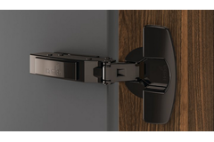 Charnière porte mince Sensys, épaisseur de la porte à partir de 10 mm,  sans fermeture automatique (Sensys 8676), en noir obsidien, en applique, Angle d'ouverture  110°, TH-schéma de perçage 52 x 5,5 mm, à visser (-)