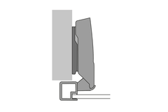 Sensys scharnier voor aluminium frame met geïntegreerde demping (Sensys 8638i), in obsidiaanzwart, opliggend, openingshoek 95°, voor schroefbevestiging (-)