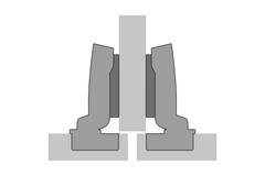 Sensys 110°-scharnier met geïntegreerde demping (Sensys 8645i), vernikkeld, half opliggend, openingshoek 110°, TH-boorbeeld 52 x 5,5 mm, voor schroefbevestiging (-)