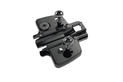 Plaque de montage cruciforme avec réglage en hauteur direct, en noir obsidien, Rangée de perçages 37 X 32 mm, « Hettich Direkt » avec tenon pilote et vis spéciales (pour perçages de ø 5 x 7,5 mm), distance 5.0 mm