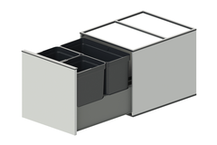 Highline 1 poubelle 10+10+16l inox c.50cm extension totale avec ammortisseur