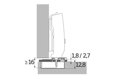 Adaptateur de réduction de la profondeur de perçage, pour le schéma de perçage TH / TS, épaisseur 2.7 mm
