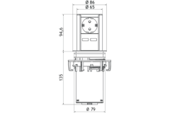 Elevator look inox b-f 1 prise + chargeur usb  