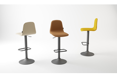 Tabouret lemon rvs carré|nobel taupe 