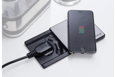 Evoline square 80 qi b/f + chargeur usb noir  avec chargement inductif