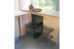 Rational corner d Soft Close 450mm li antraciet + 4 draadmanden antraciet