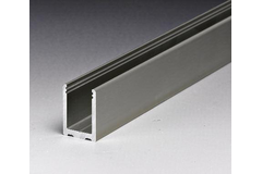 Profil en « U » PROFIX, pour verres 8/13.5, B21 H30 L3000, aluminium brillant