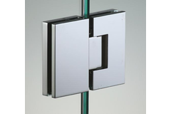 Verstelbare scharnier glas/glas met hoek van 90° zonder zichtbare schroeven, voor 6/8 mm glas, B50 H80, geborsteld rvs effect