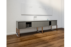 Pied u meuble chrome h=390mm/l=520mm  
