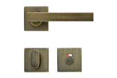 Deurkruk Pro kubic shape 16mm mat brons r+wc