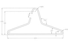 Kleerhanger d:8mm rvs geborsteld