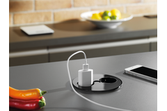 Twist inox noir mat  d-nl 2 prises -- 931.150 