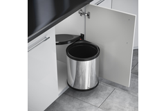 Poubelle hailo Mono inox/noir 15l 