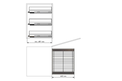 MC Line uittrekmand 50cm chroom+hettich quadro ss +hettich quadro ss 30kg+afstandhouders