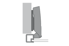 Sensys scharnier voor aluminium frame met geïntegreerde demping (Sensys 8638i), in obsidiaanzwart, opliggend, openingshoek 95°, voor schroefbevestiging (-)