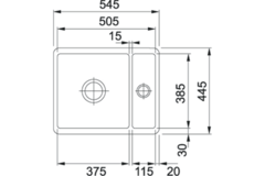 Franke kubus fracer. 1+1/2 bak 545x445 magnolia onderbouw