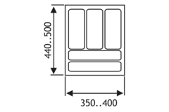 Insert pour tiroir b351-400 d441-500 blanc  