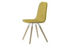 Nuba stoel hout licht getint-staal epoxy wit/bekle
