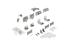 TopLine L, Set loop- en geleidingsdelen, 18 - 30 mm, 2-deurs, voorste deur links