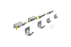 TopLine XL, Kit de pièces de coulissage et de guidage, STB 19, 17 mm,  18 à 30 mm, 60 kg, à 2 portes