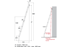 Bibliotheekladder Scala plus telescopisch RVS