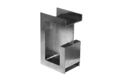 Poignee porte coulissante kube 100x60x40mm inox  avec bord