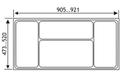 Inleglade flexytray b921-905x d520-473mm antraciet