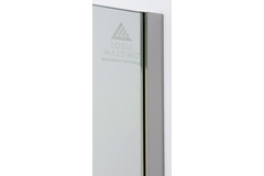U-profiel met afgeronde rand MIRROR, voor 10 mm glas, B19.5 H25 L3000, mirror