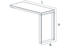 90° arm. pivot. tafel (+ voet - excl blad) 800mmx5
