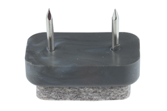 Glissieres rectang. 30x18mm gris+feutre+ 2 clous  