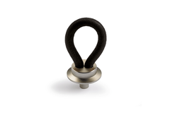 Bouton Filaga, L 20 mm, H 32 mm, cuir noir / nickelé mat