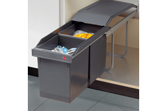 Poubelle hailo tandem i gris 2x15l  