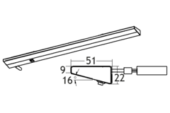 Angolo Led 600mm 10w 230V 3000K inox 