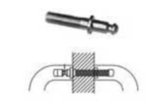 Paire de boulons de fixat. double m8 3  