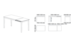 Tafel uitsch. Toy 100x60 antra-glas zwart