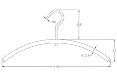 Kleerhanger d:15mm rvs geborsteld