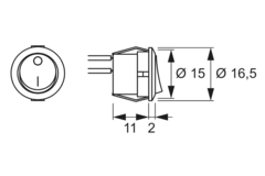 Led wipschakelaar zwart 12v max 30w