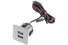 Chargeur usb (x2) encastrable gris 36 x 36 mm + transfo
