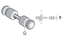 Pba 500-g inox sat. bouton double pr porte en verr e