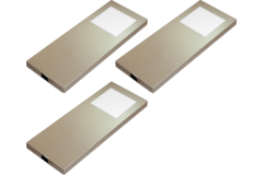 Hera set 3 x slim-pad F Led 5w 24V 3000K look inox + transfo Led 15