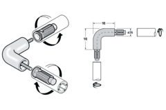 Pba 500-nylon blanc coude raccord 90°