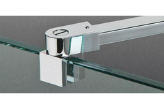 Stabilisatiestang wand/glas met dubbele scharnier, voor 8/12 mm glas, L1557, chroom
