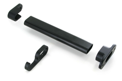 Supp. tube de penderie ovale ouvert alu noir  