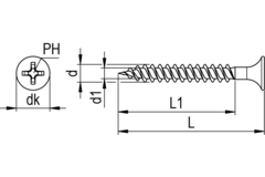 Schroef Gyproc zwart PK PH met verzonken kop 3.9 x 45