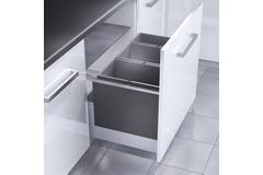 Poubelle hailo triple XL 80cm 74l 2x 28l + 1 x 18l avec couvercle